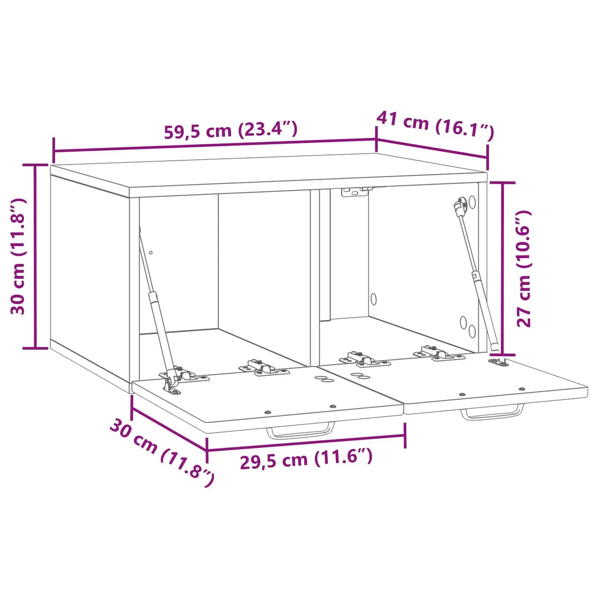 Wall-Mounted TV Cabinet in White