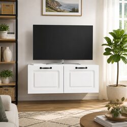 Stylish White Wall-Mounted TV Cabinet for Modern Living