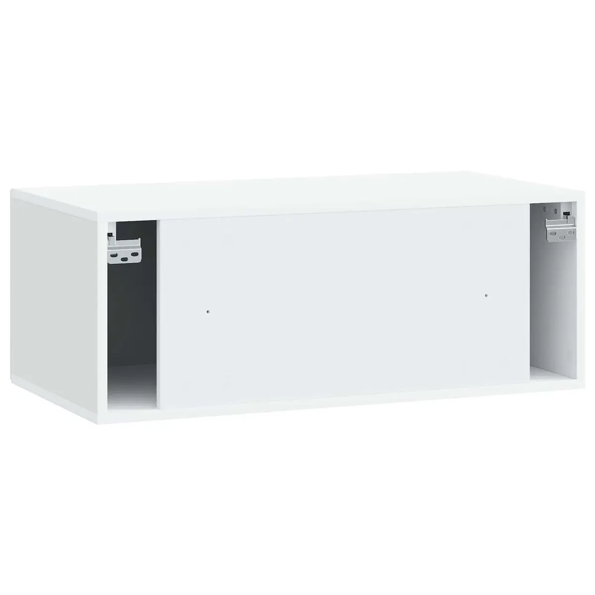 Wall-Mounted TV Cabinet White Entertainment Unit Shelving Storage 78.5 x 41 x