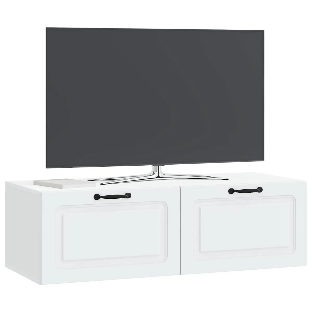 Wall-Mounted TV Cabinet White Engineered Wood 98 x 41 x 30 cm