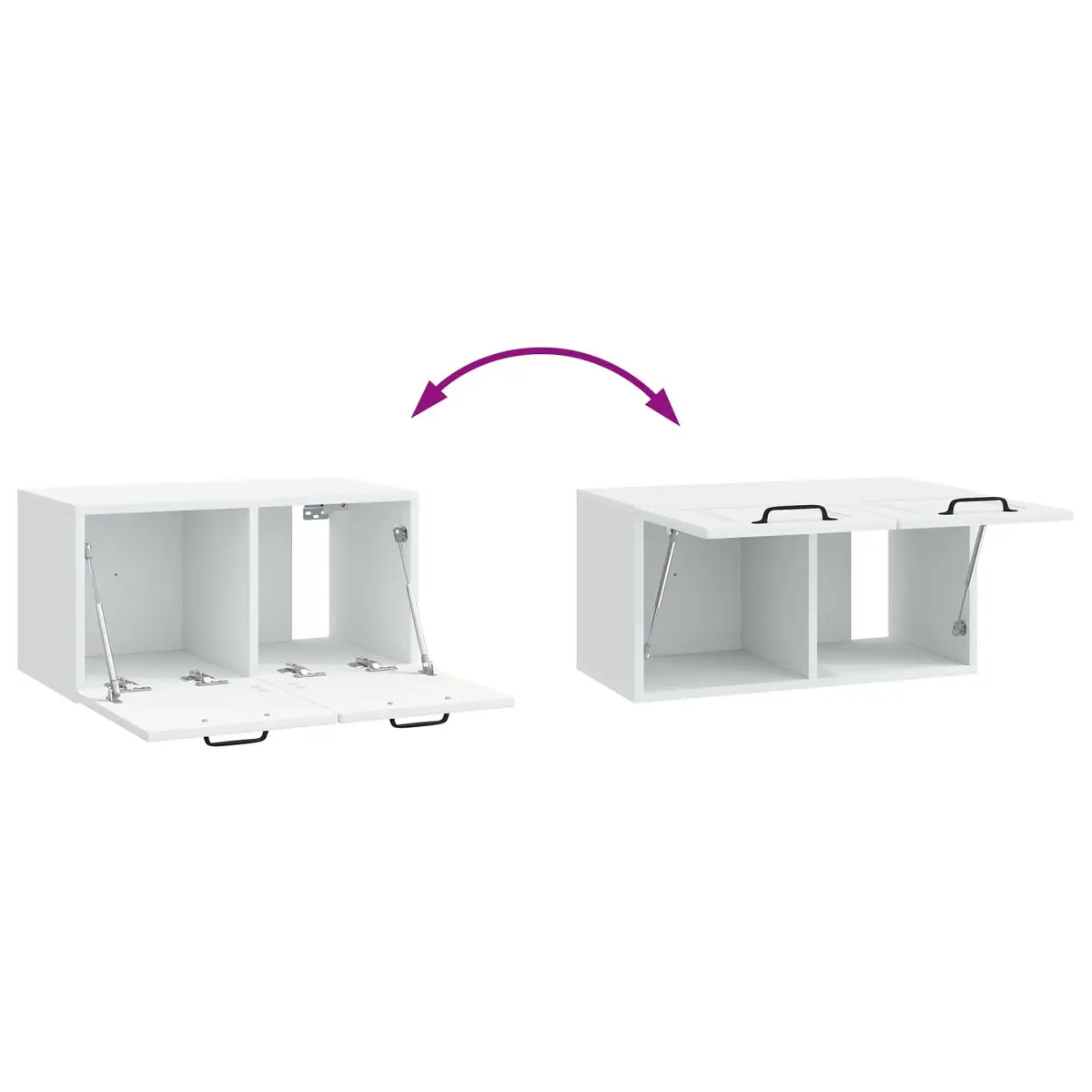 Wall-Mounted TV Cabinet White 59.5 x 31 x 30 cm Engineered Wood Entertainment Unit