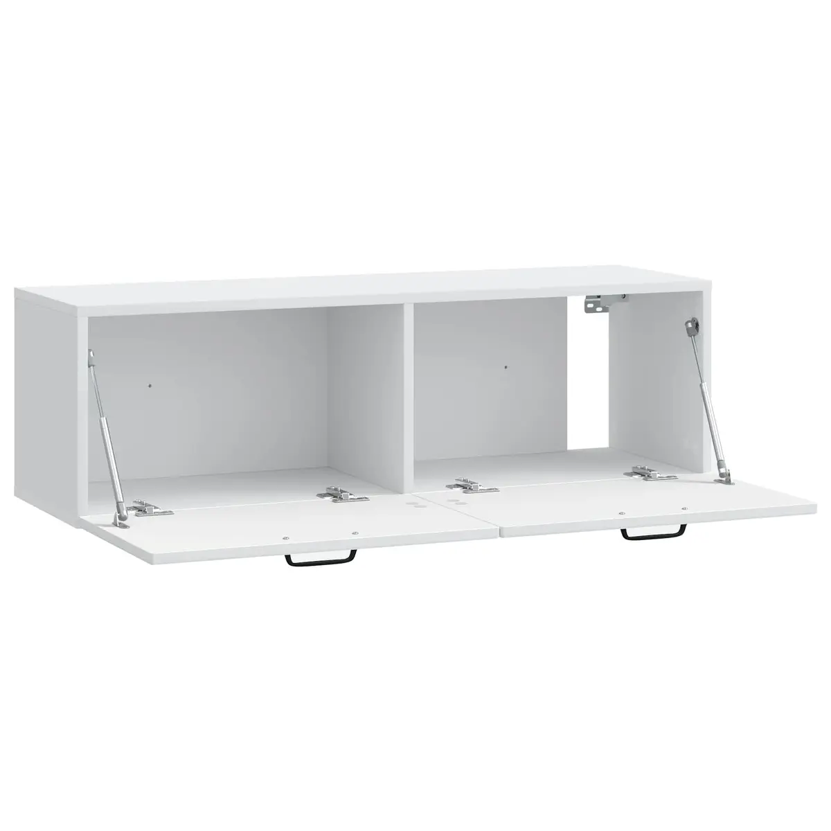White Wall-Mounted TV Cabinet with Storage Shelves