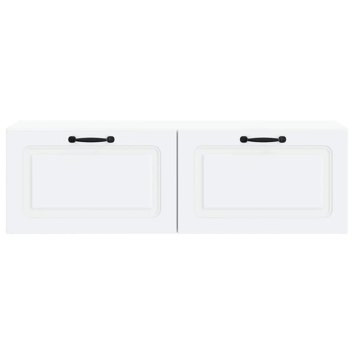 White Wall-Mounted TV Cabinet with Storage Shelves