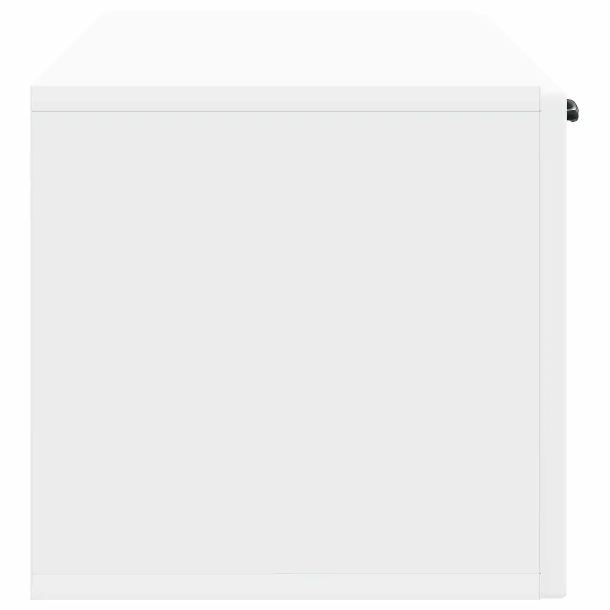 White Wall-Mounted TV Cabinet with Storage Shelves