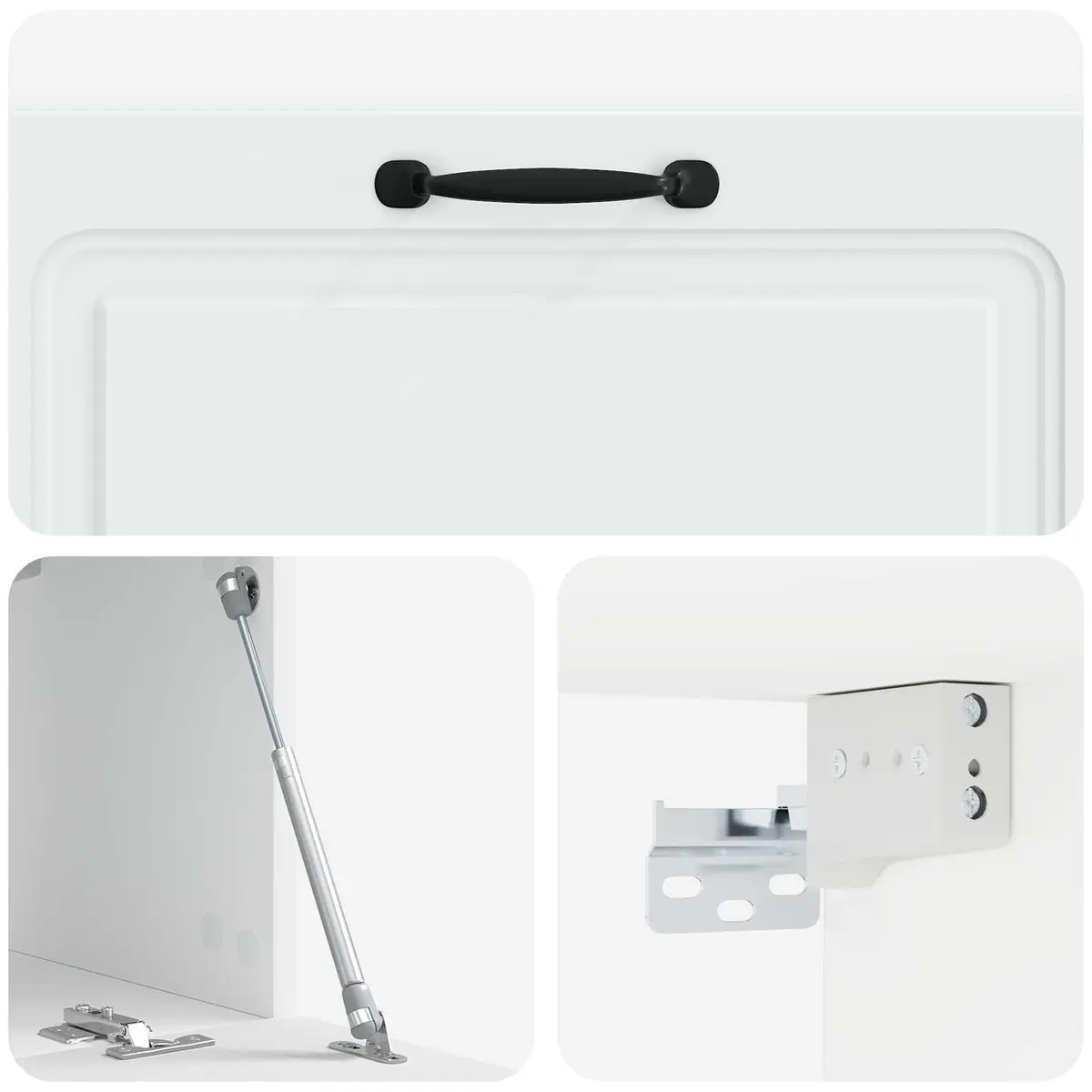 White Wall-Mounted TV Cabinet with Storage Shelves