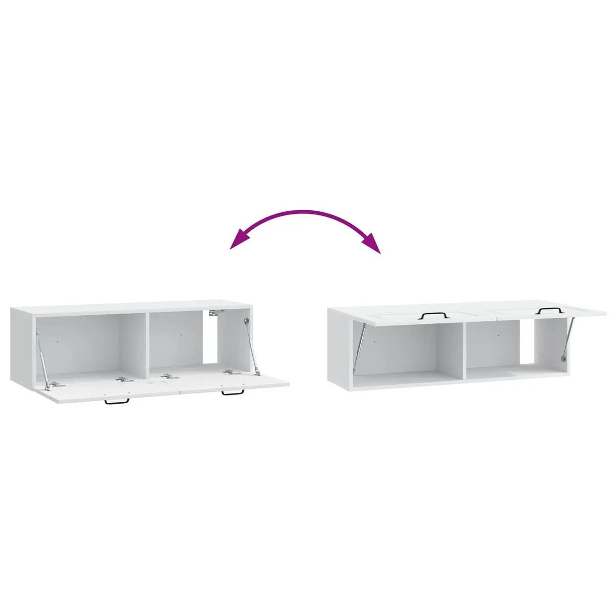 White Wall-Mounted TV Cabinet with Storage Shelves
