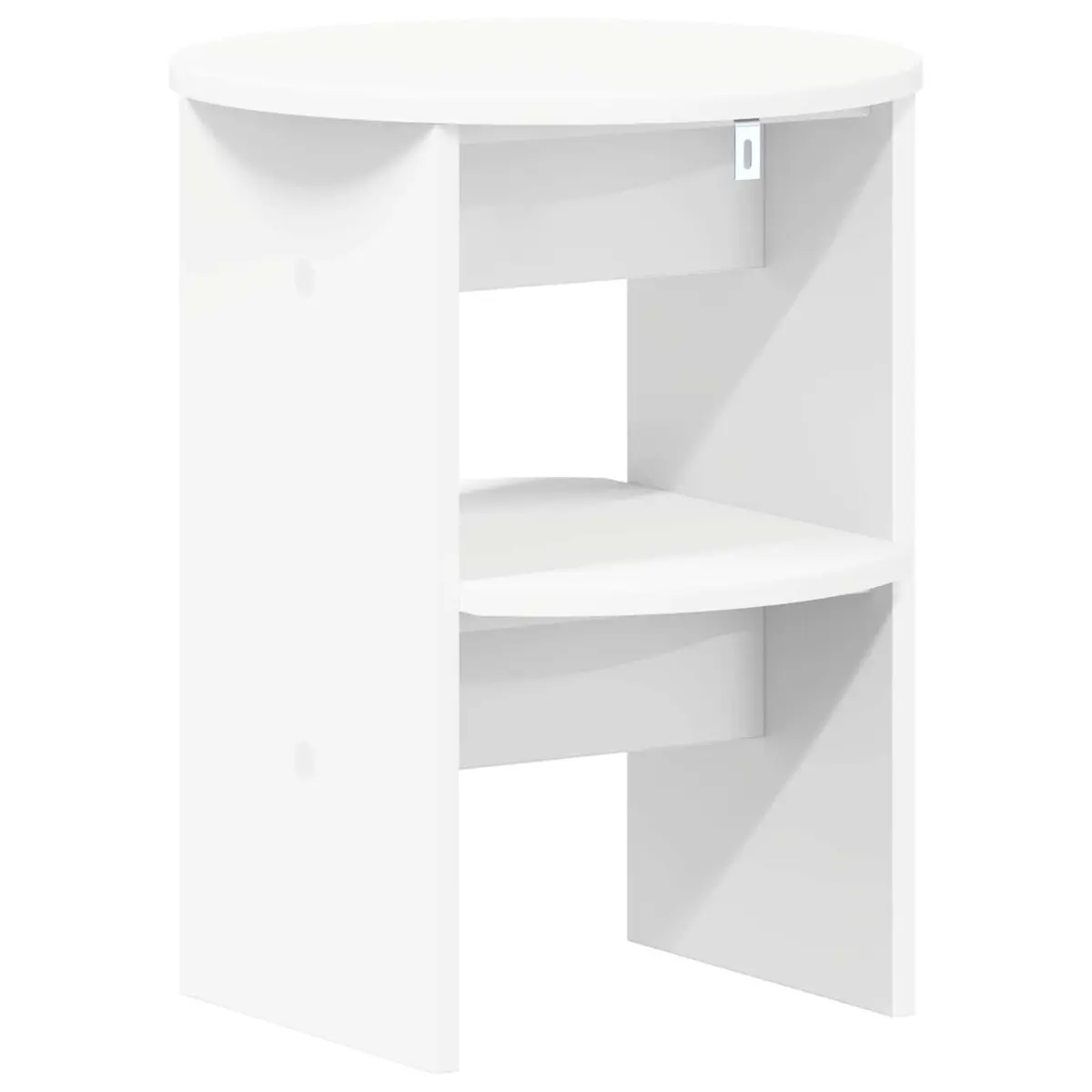 Side Cabinet 2 pcs White Round Modern Storage Furniture Living Room Engineered