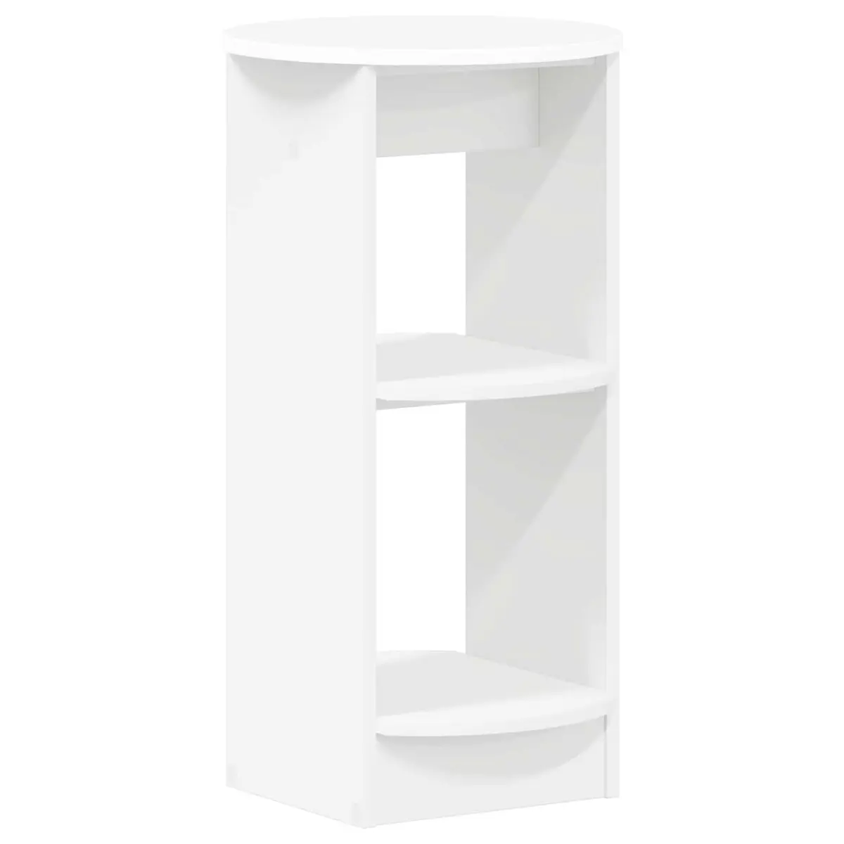 Side Cabinet White Engineered Wood Storage Unit Modern Minimalist Design