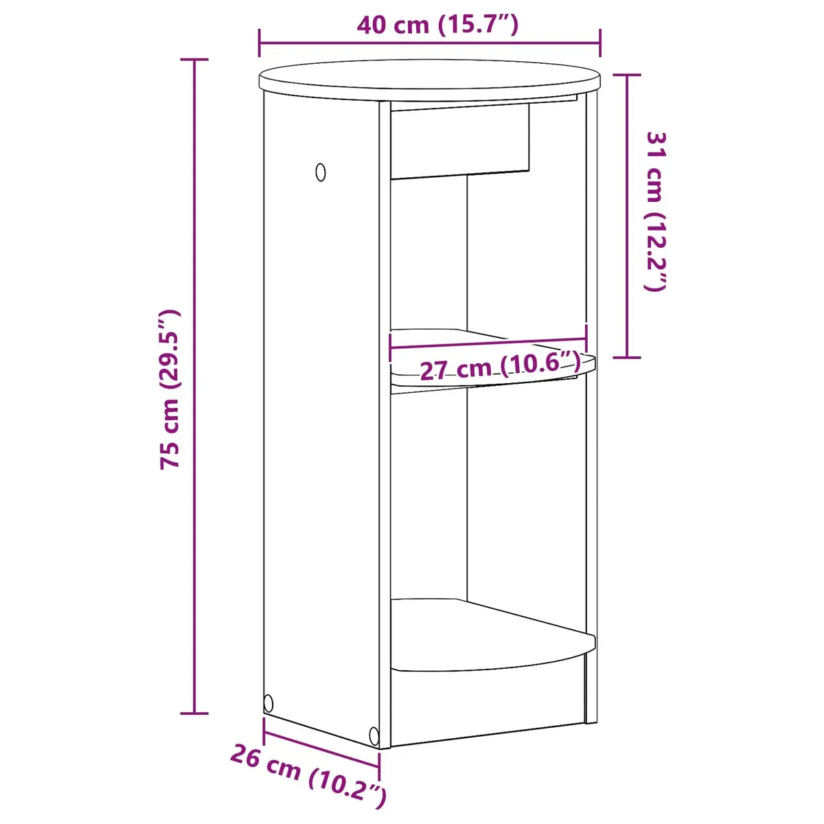 Side Cabinet White Engineered Wood Storage Unit Modern Minimalist Design