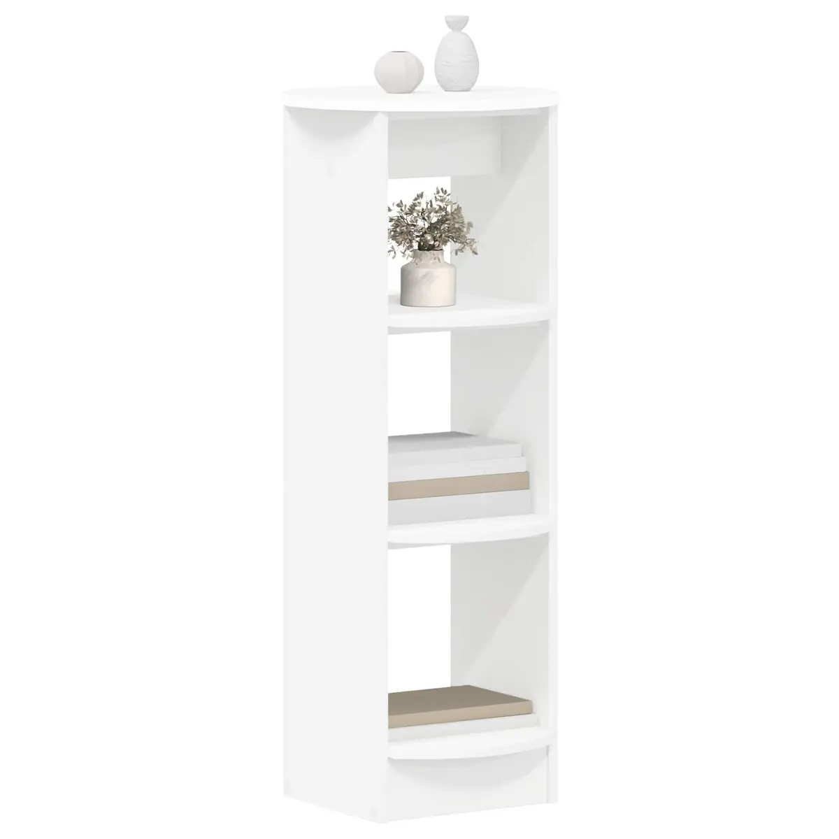 White Side Cabinet with Storage Shelves