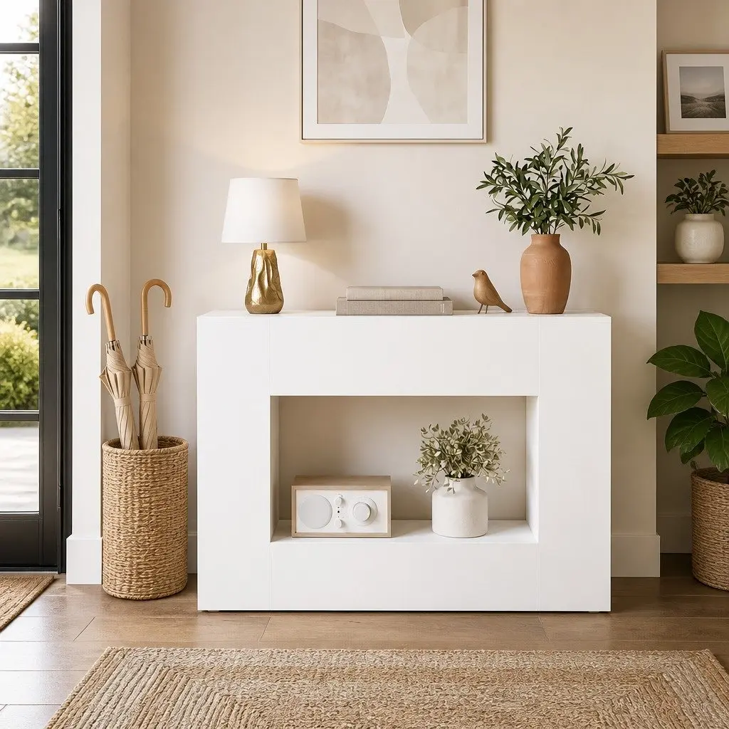 Console Table 101 x 29 x 74 cm Entryway Living Room Storage Shelves Drawers