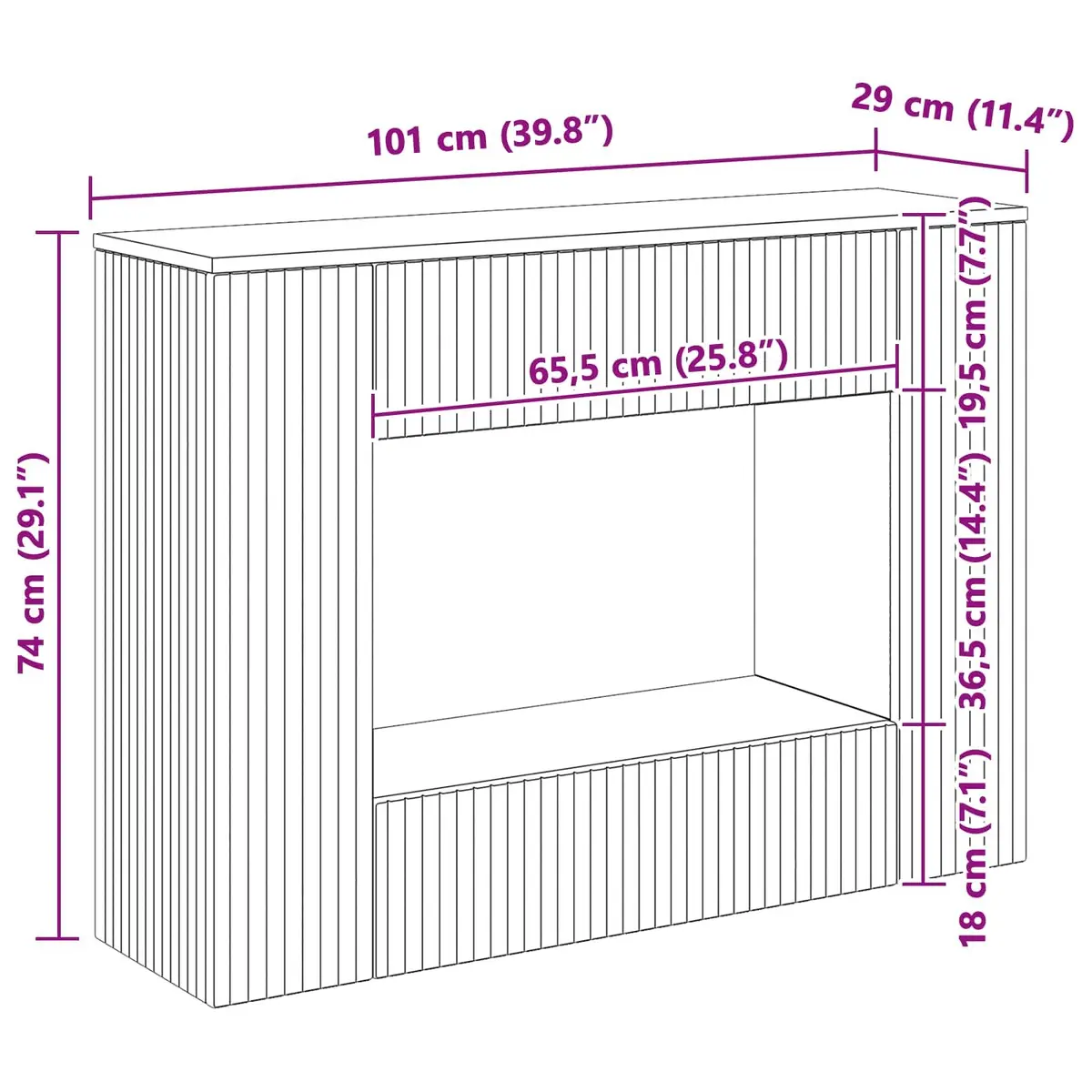Console Table with Storage for Home and Office