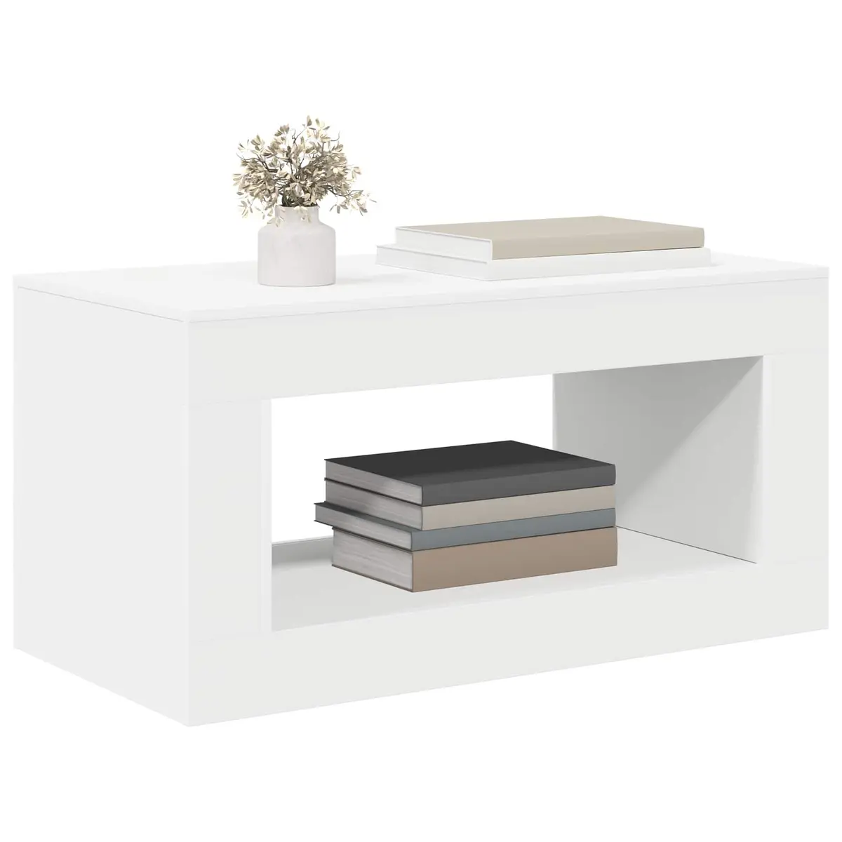 White Coffee Table Modern Design Living Room Accent Furniture Contemporary Style