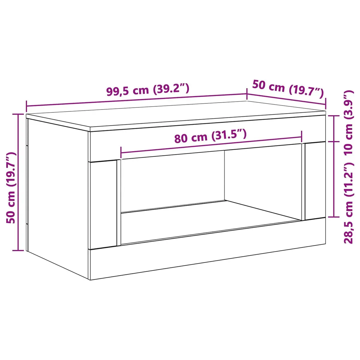White Coffee Table Modern Design Living Room Accent Furniture Contemporary Style
