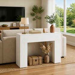 Modern White Rectangular Coffee Table for Living Spaces