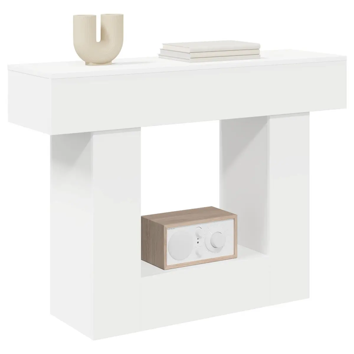 White Modern Console Table for Entryway and Living Room