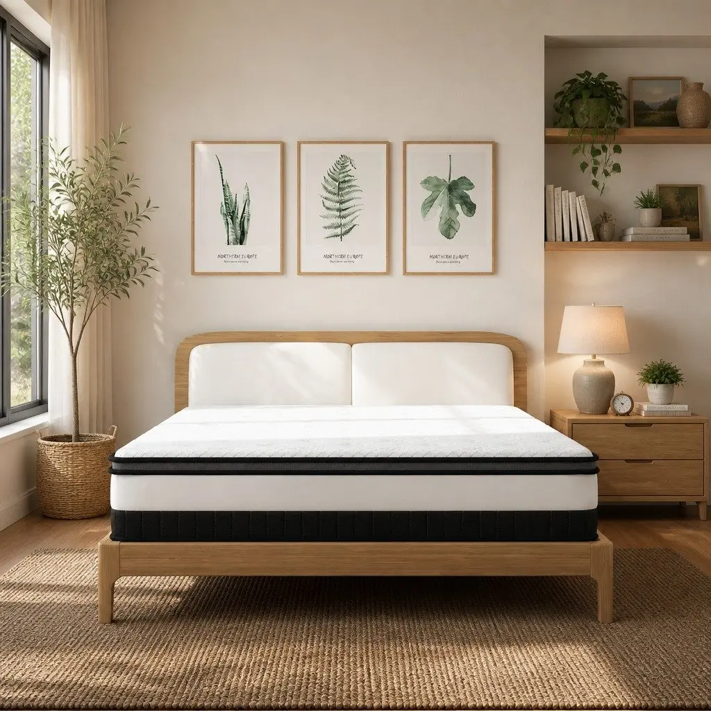 King Single Osteopedic Euro Top Pocket Spring Mattress Medium Firm Hybrid Foam 107cm x 203cm x 30cm 400GSM Knitted Jacquard Cover
