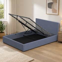 Single Gas Lift Bed Frame with Headboard for Cozy Spaces