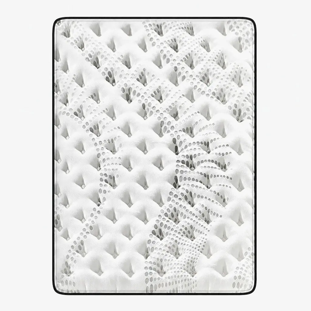 5 Zone Euro Top Double Mattress Medium Firm Pocket Spring Pressure Relief 137cm x 190cm White Grey with Black Trim