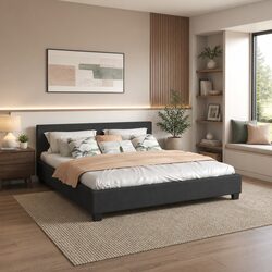 Milano Sienna Single Bed Frame with Upholstered Headboard