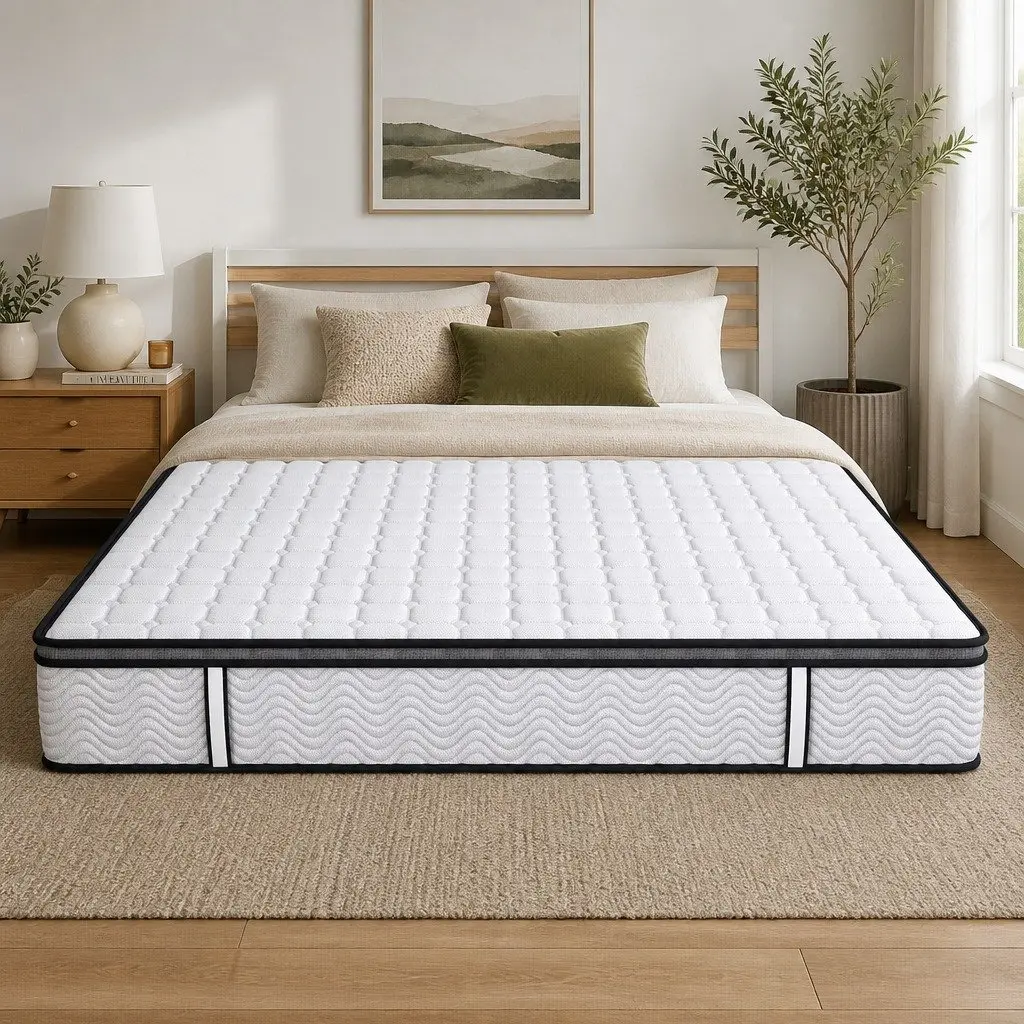 Single Bed Hybrid Mattress Medium Firm 5 Zone Pocket Spring Natural Latex Foam 30cm Thickness