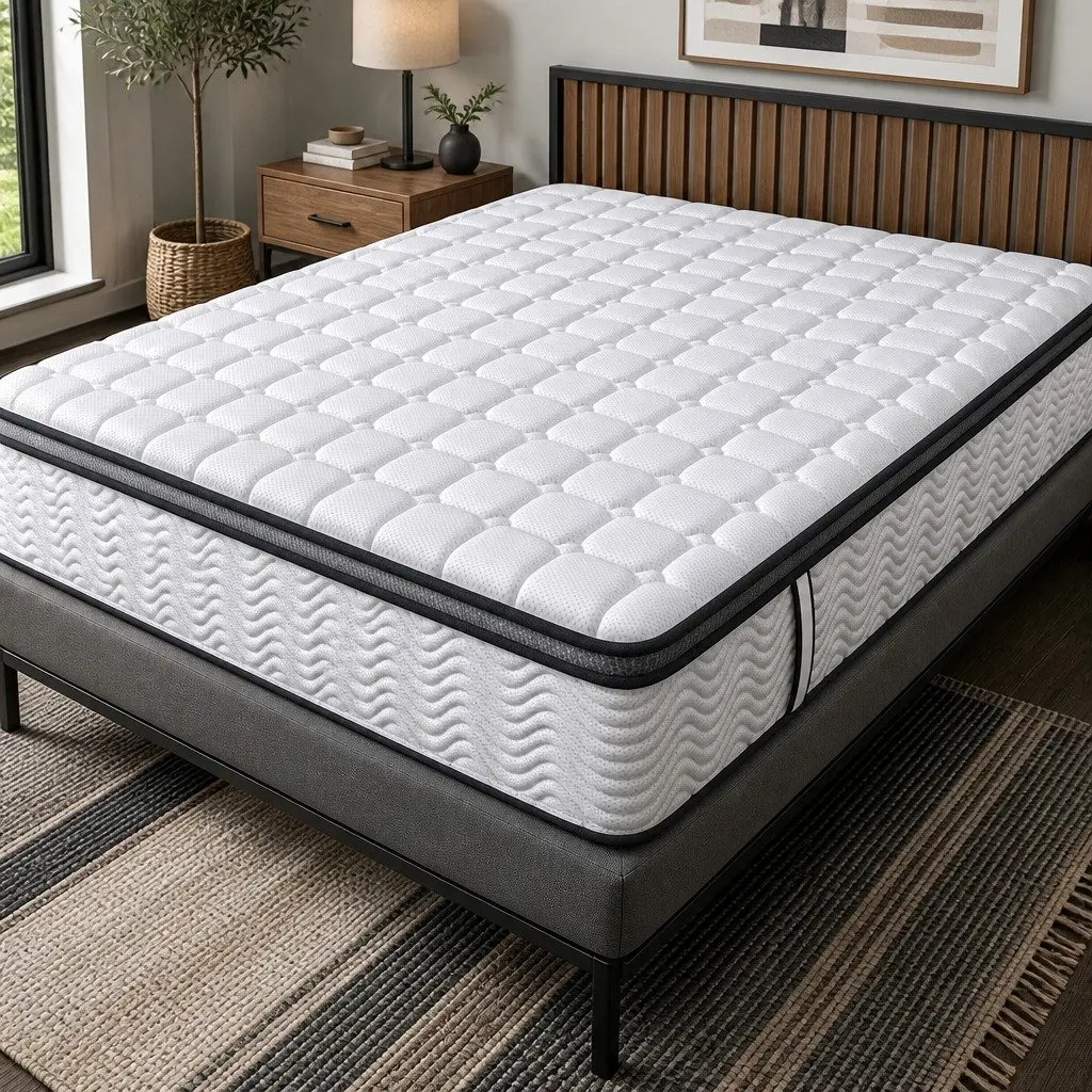 Single Bed Hybrid Mattress Medium Firm 5 Zone Pocket Spring Natural Latex Foam 30cm Thickness