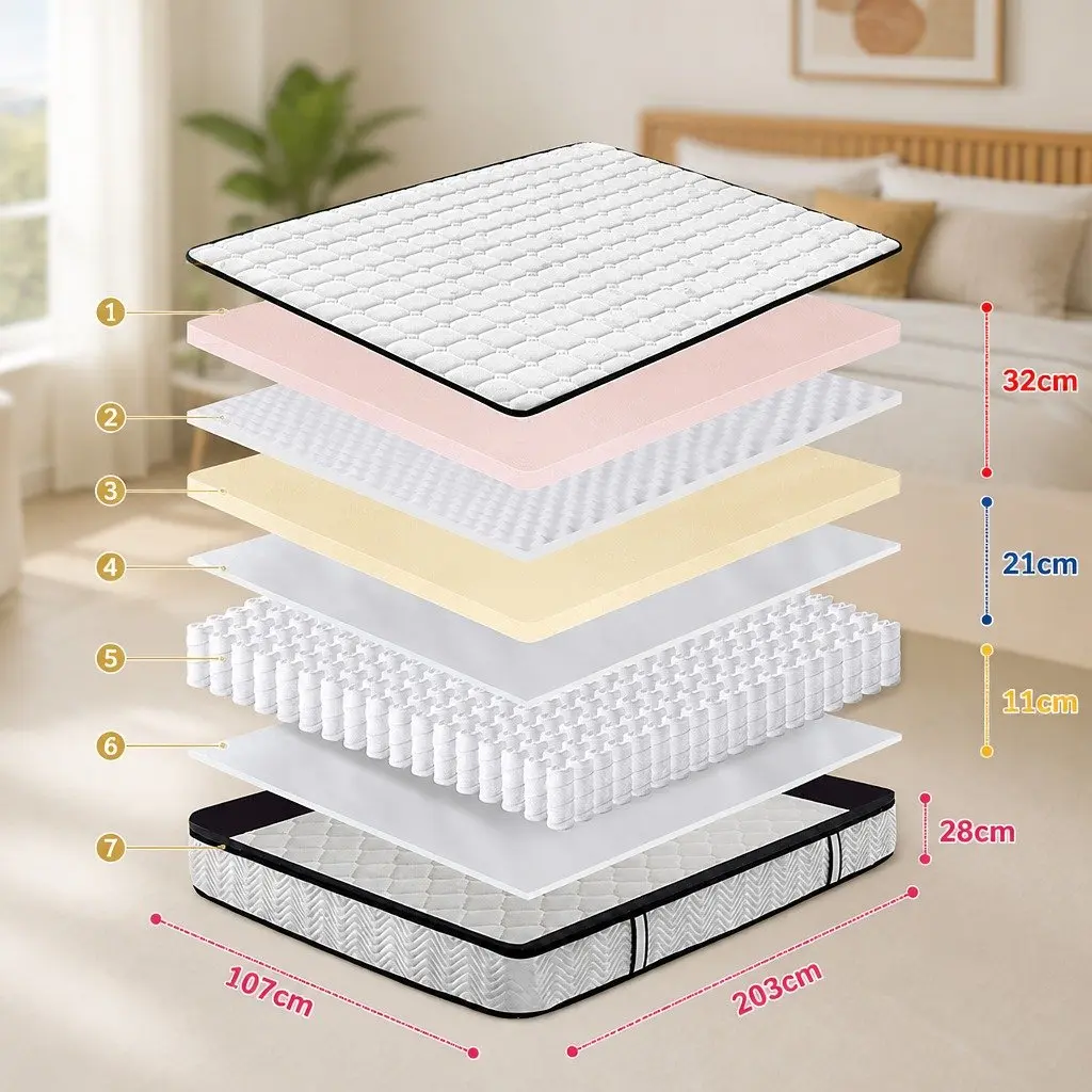 King Single Medium-Firm Pocket Spring Mattress