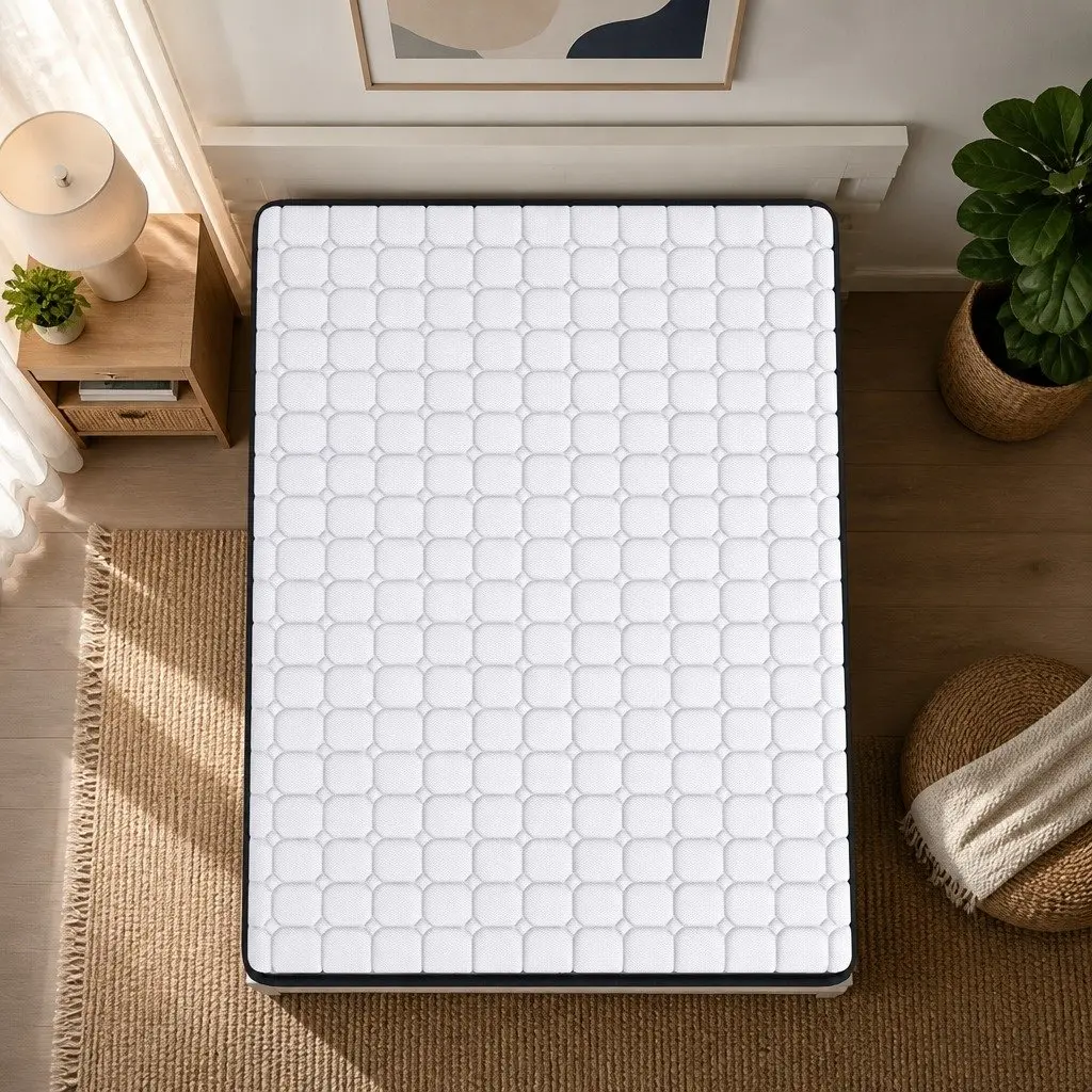 Double Pocket Spring Mattress Medium-Firm 5-Zone Support Hybrid Foam Latex 137x190cm 300GSM Knitted Cotton Cover