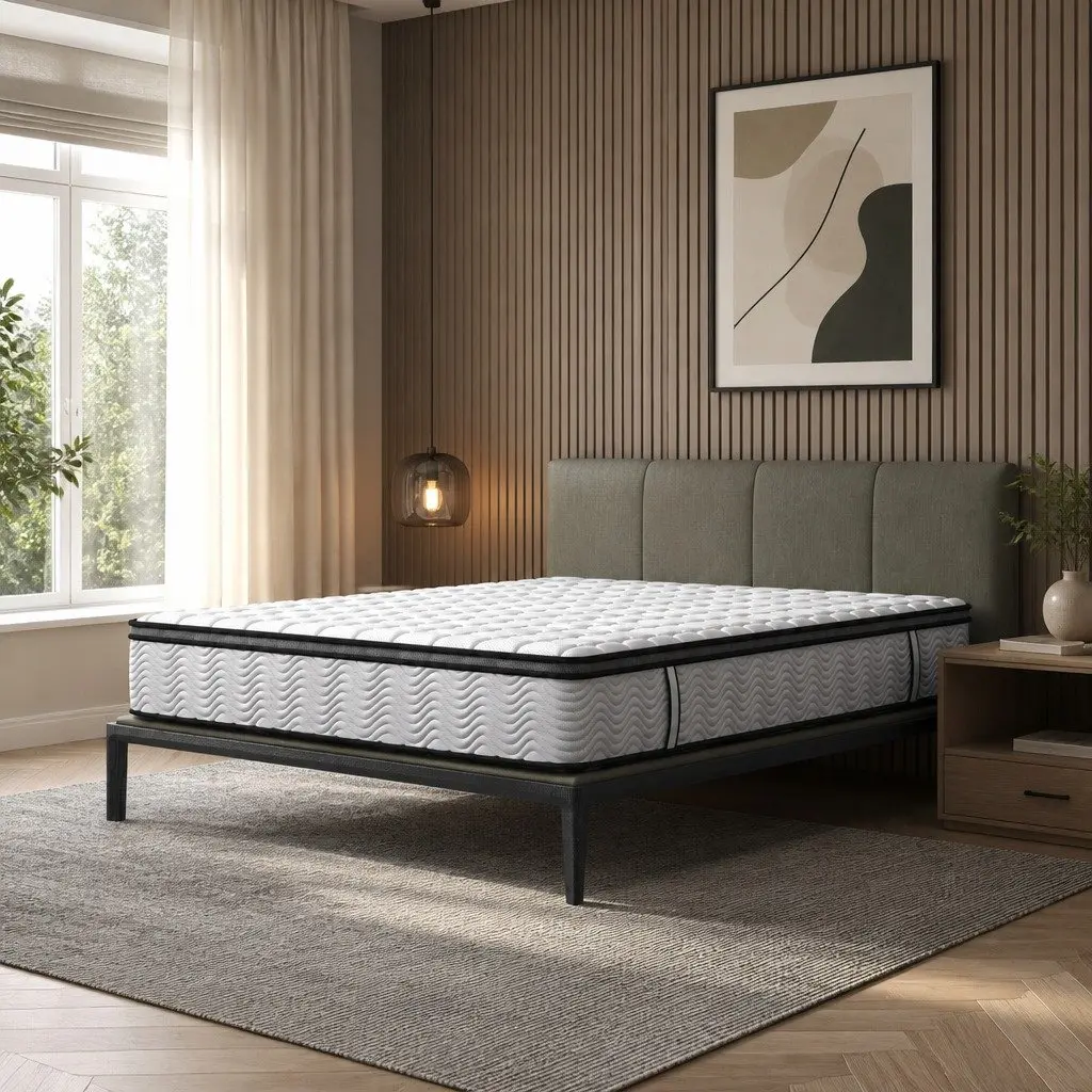Pocket Spring Mattress Medium-Firm Support King Size Hybrid Foam Latex