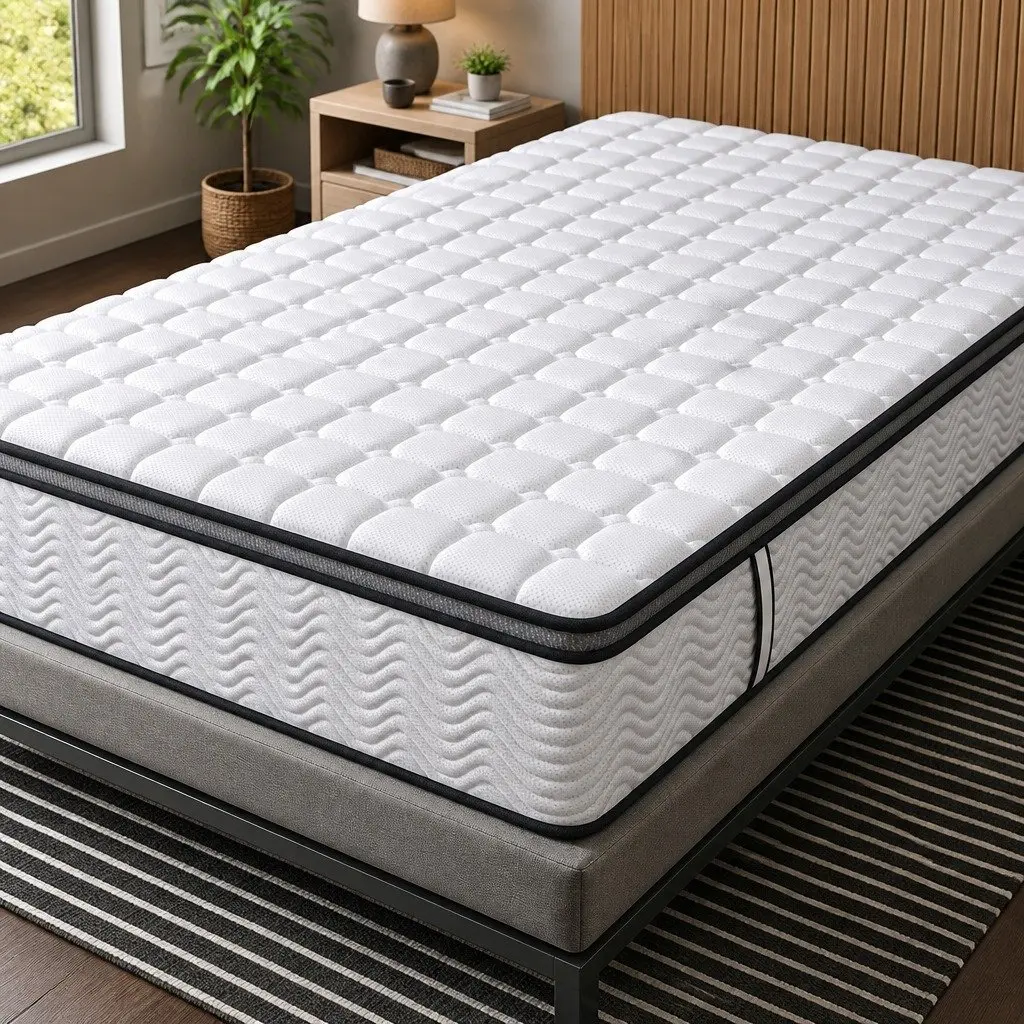 Pocket Spring Mattress Medium-Firm Support King Size Hybrid Foam Latex