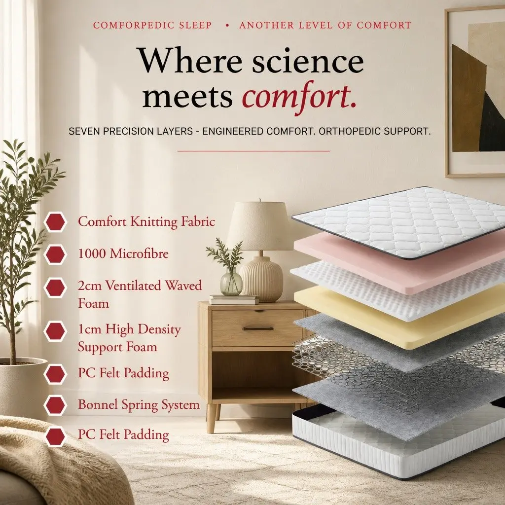 5-Zone Medium-Firm Single Mattress with Bonnell Springs