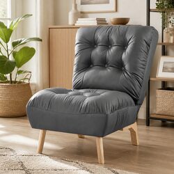 Grey Accent Recliner Chair with Adjustable Backrest