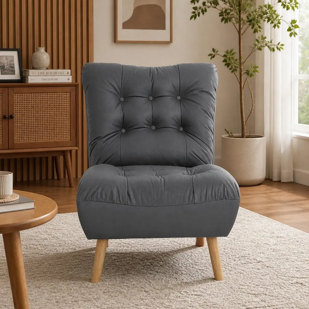 Grey Accent Recliner Chair with Adjustable Backrest