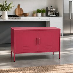 Pink Metal Buffet Sideboard for Dining Spaces