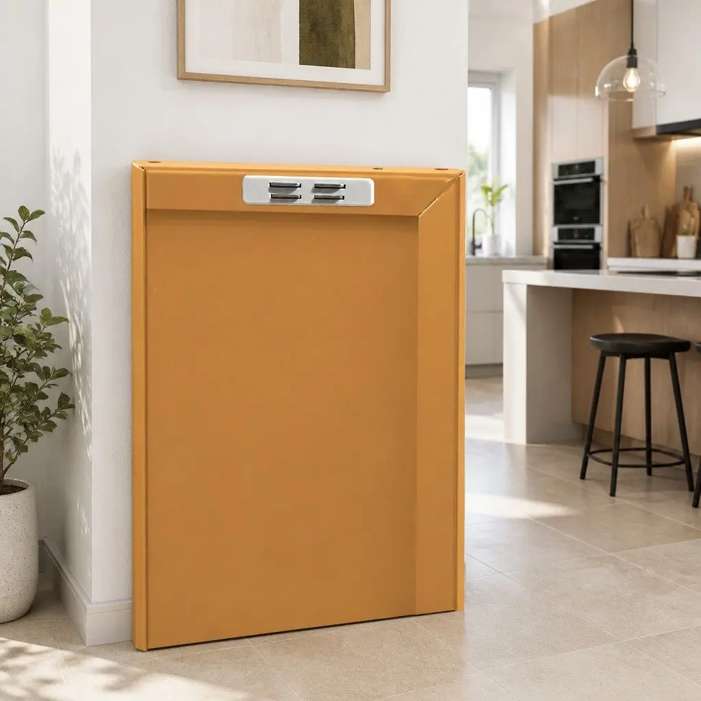 Metal Buffet Sideboard Cabinet Yellow Storage Dining Furniture Modern Design
