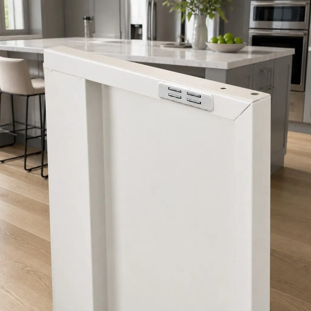 White Metal Buffet Sideboard Cabinet with Adjustable Shelves 80cm x 40cm x 101.5cm Cold Rolled Steel