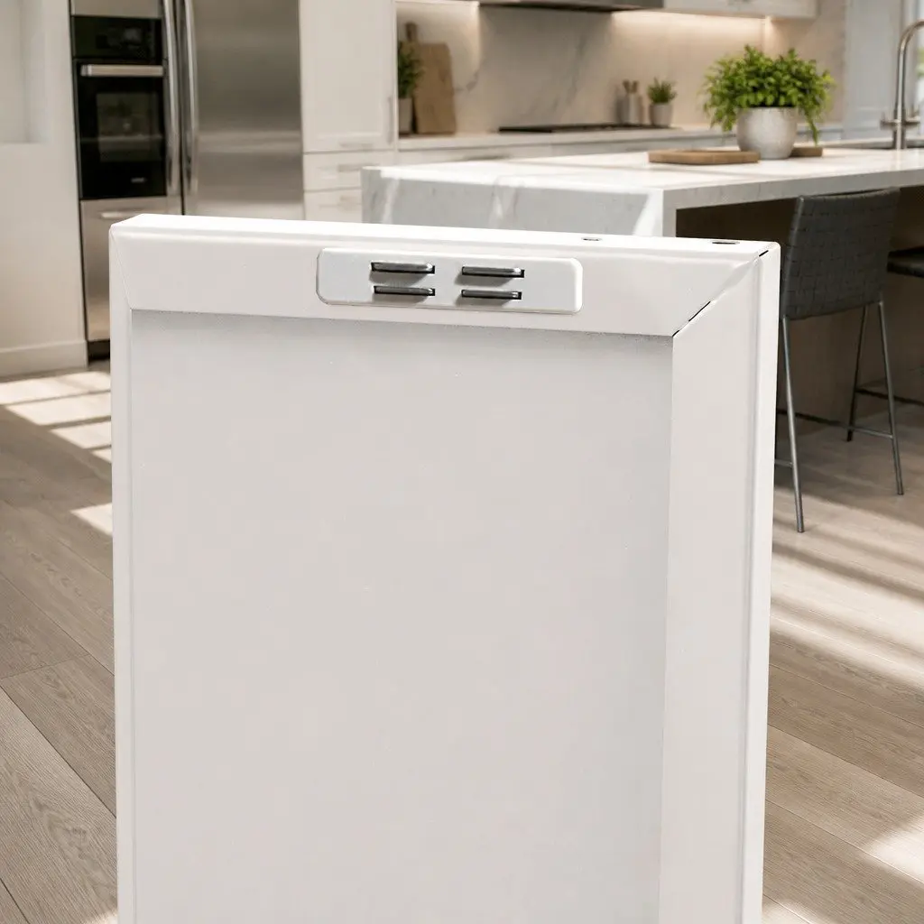 White Metal Buffet Sideboard Cabinet with Adjustable Shelves 80cm x 40cm x 101.5cm Cold Rolled Steel