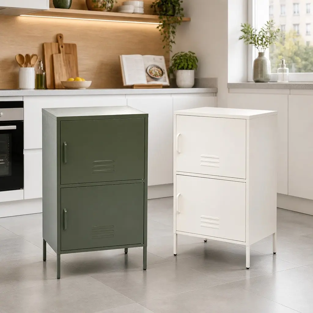 Green Metal Buffet Sideboard Storage Cabinet