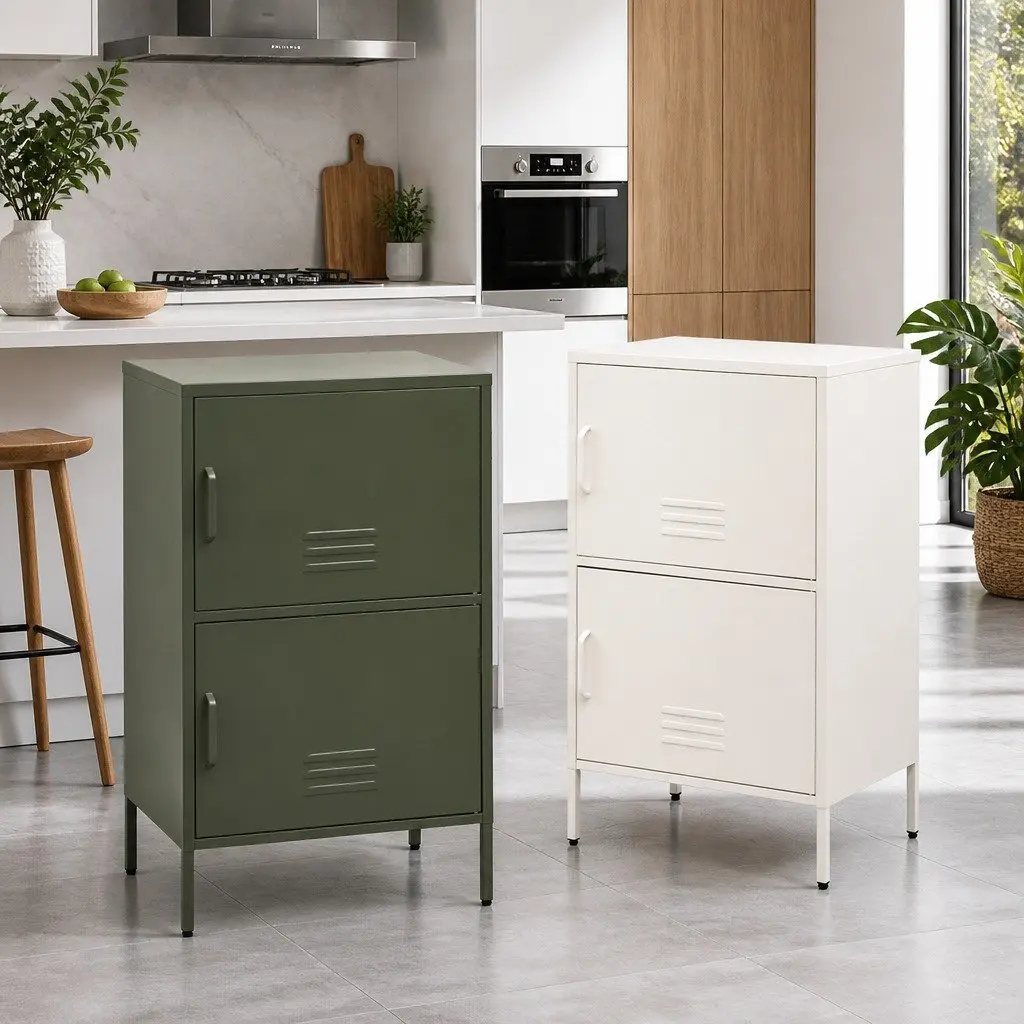 Green Metal Buffet Sideboard Storage Cabinet