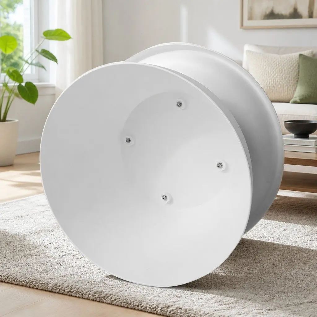 Round Coffee Table White 71CM Pedestal Base PP Material