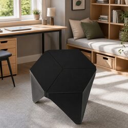 Set of 4 Stackable Black Bar Stools with Modern Design