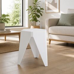 Stackable Puzzle Design Bar Stools in White, Set of 2