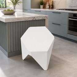 Set of 4 White Stackable Puzzle Bar Stools