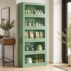 Light Green 5-Tier Buffet Sideboard for Modern Dining