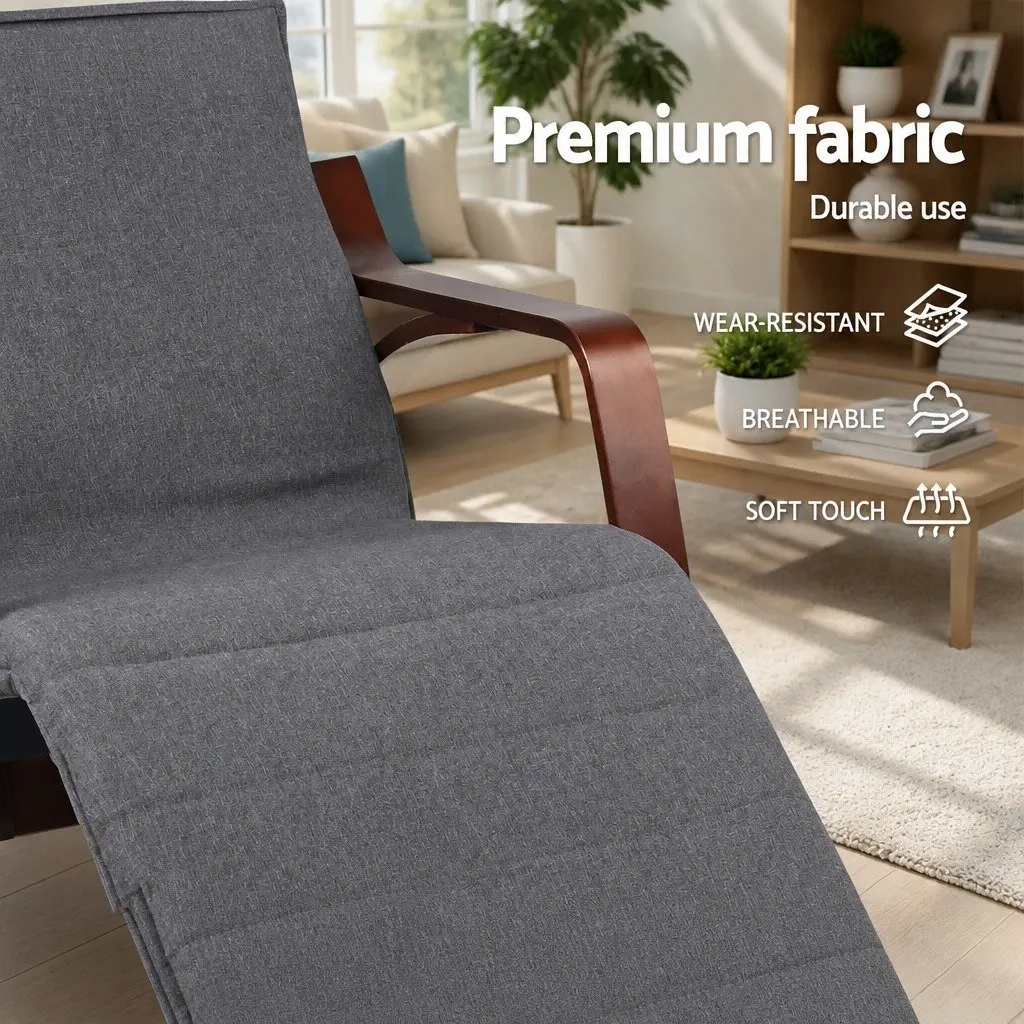 Charcoal Rocking Armchair with Adjustable Footrest