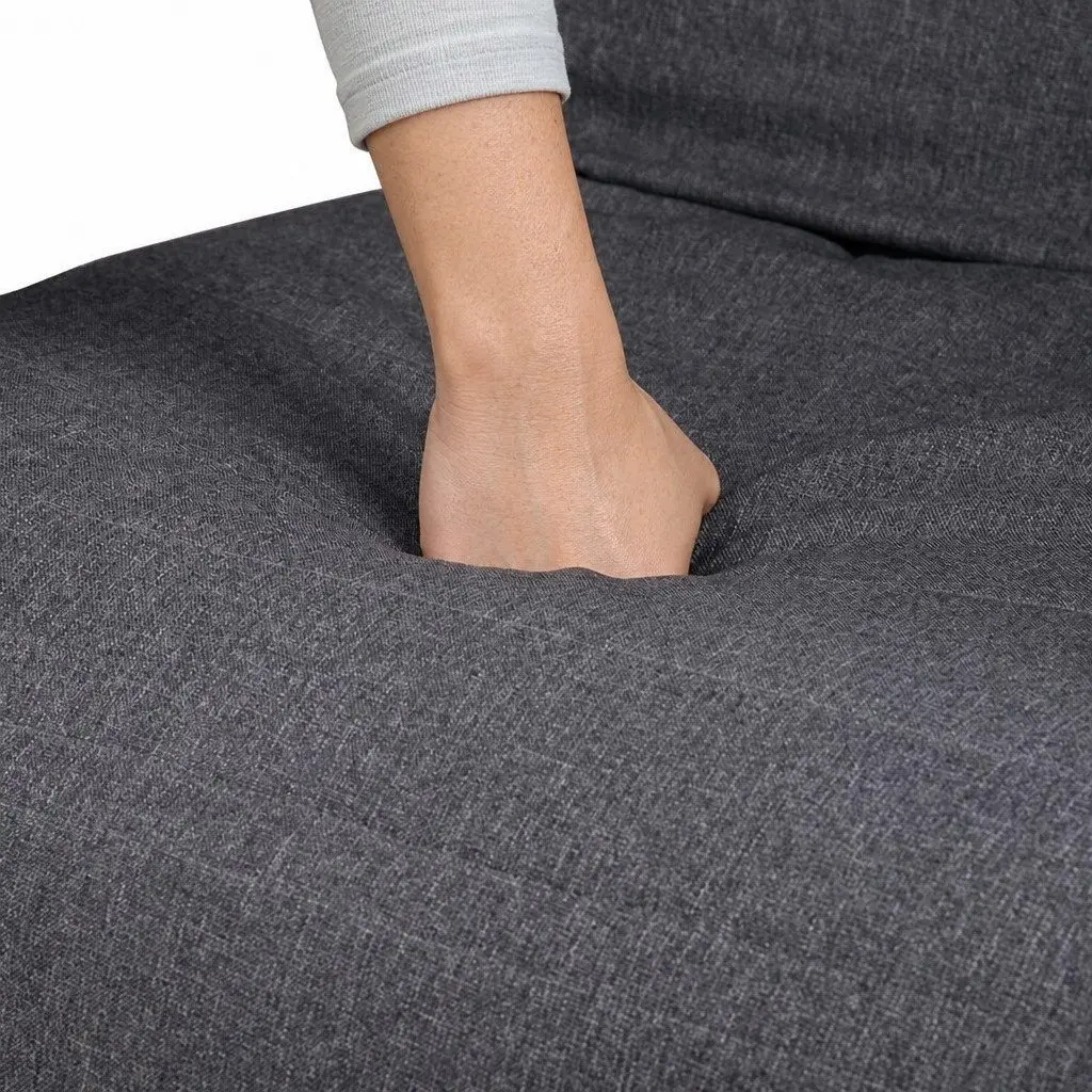 Charcoal Rocking Armchair with Adjustable Footrest