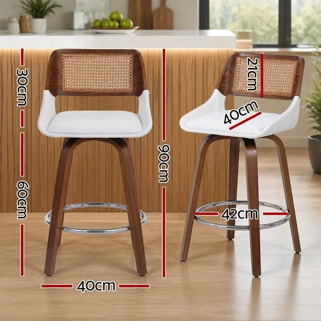 Set of 2 Swivel Bar Stools for Kitchen Counters