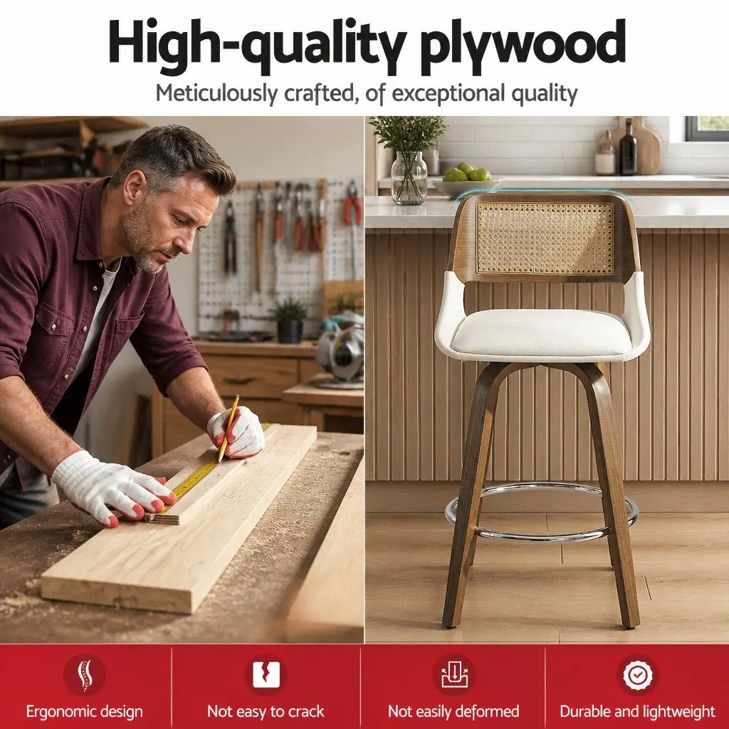 Set of 2 Swivel Bar Stools for Kitchen Counters