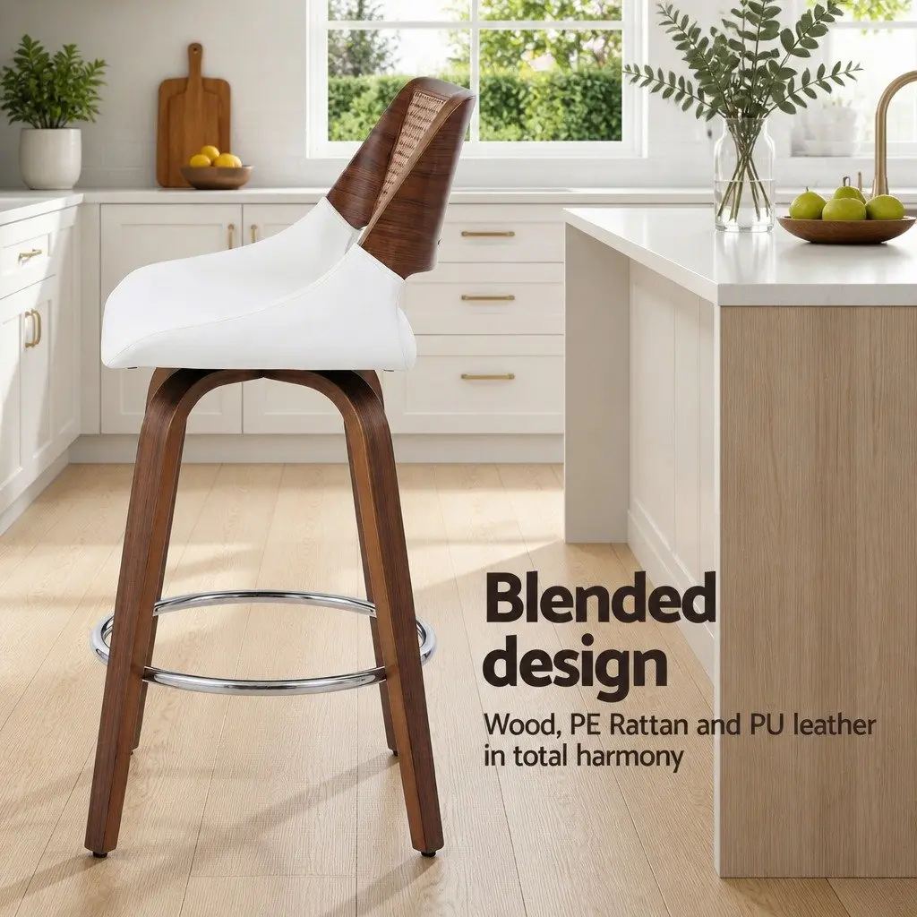 Set of 3 Swivel Bar Stools for Kitchen Counter
