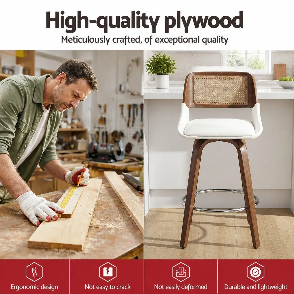 Set of 3 Swivel Bar Stools for Kitchen Counter